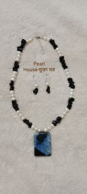 Pearl & coral stone combination neckpiece_img_2