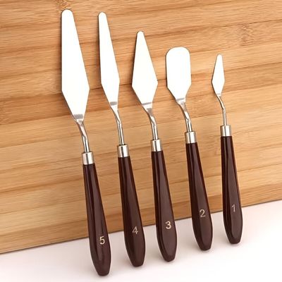 5Pcs Metal Artist Pallete Knife Set Acrylic Paint Art Canvas_img_1