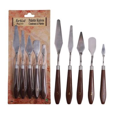 5Pcs Metal Artist Pallete Knife Set Acrylic Paint Art Canvas_img_2