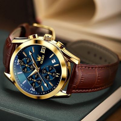 OLEVS 5610 New Luxury Fashion Glass Quartz Analog Men Watch-Water Resistant_img_0