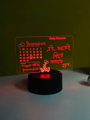 GearUP Multicolor Acrylic Night Lamp with Writable Calendar Board and Erasable Pen_img_0