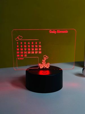 GearUP Multicolor Acrylic Night Lamp with Writable Calendar Board and Erasable Pen_img_2