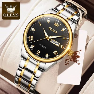 Olevs Luxury Men’s Quartz Watch(White,Black-White, Gold, Black-Gold)_img_1