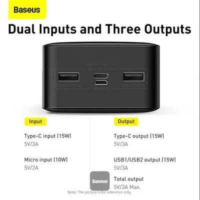 Baseus Bipow Digital Display Power Bank 30000mAh 15W Black Overseas Edition, With Simple Series Charging Cable USB to Micro 25cm Black_img_2
