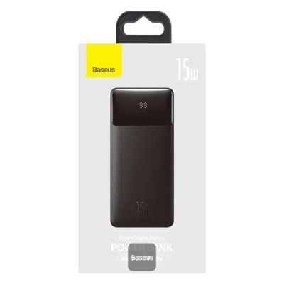 Baseus Bipow Digital Display Power Bank 30000mAh 15W Black Overseas Edition, With Simple Series Charging Cable USB to Micro 25cm Black_img_4
