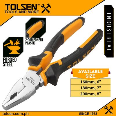 Tolsen Combination Pliers ( 6" / 7" / 8" ) Heavy Duty TPR Handle_img_0