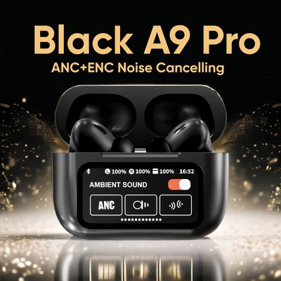 A9 Pro ANC Touch Screen Display Earbuds – Black_img_0