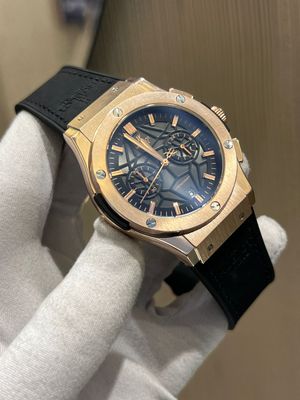 Hublot Spider Dial Rose Gold Case Black Dial Velvet Belt_img_0