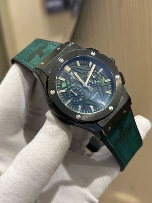 Hublot Spider Dial Black Case Green Dial Velvet Belt AA_img_0