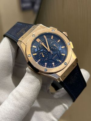 Hublot Spider Dial Rose Gold Case Blue Dial Velvet Belt AA_img_0