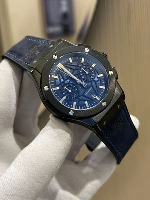 Hublot Spider Dial Black Case Blue Dial Velvet Belt AA_img_0