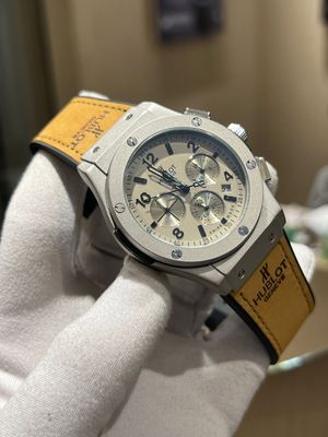 Hublot Big Bang Silver Case Grey Dial Mustard Velvet Belt AA_img_0