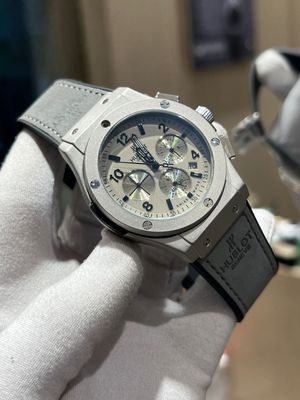 Hublot Big Bang Silver Case Grey Dial Grey Velvet Belt AA_img_0