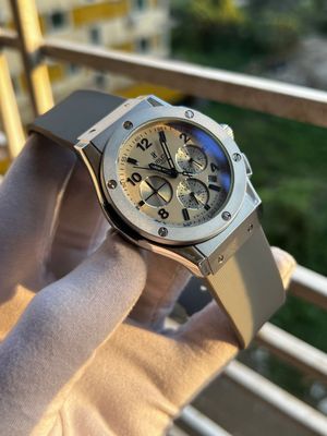 Hublot Big Bang Silver Case Grey Dial Grey Fiber Belt AA_img_0