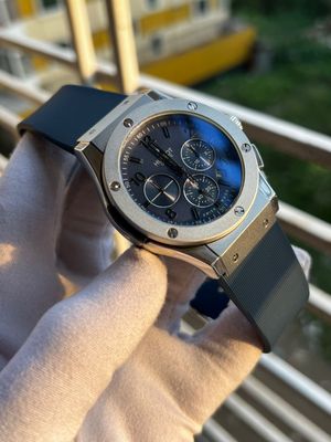 Hublot Classic Fusion Silver Case Blue Dial Blue Fiber Belt_img_0