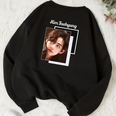 BTS Full Sleeve T-shirt Taehyung Frame Black Dress_img_0