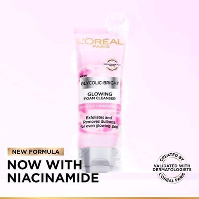 Loreal Paris Glycolic Bright Glowing Foam Cleanser with Glycolic Acid & Niacinamide_img_1