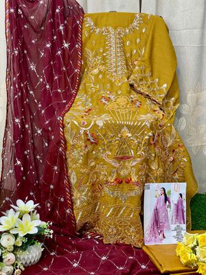 Semi –Embroidery & Sequence Work Party dress_img_10