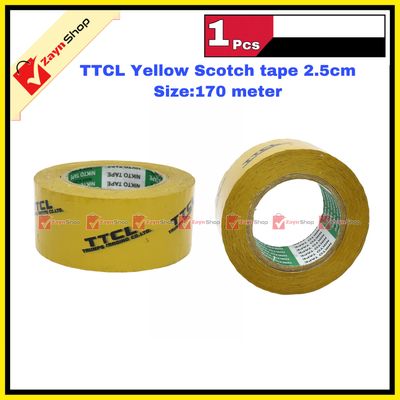 Scotch Tape Yellow TTCL 2.5cm wide Big Size 130 meter 1 pcs_img_2