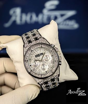 Iced Out Watch Silver Color Unisex_img_1