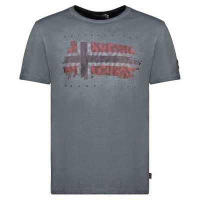 T-Shirt Men Short Sleeve with Dark Grey Flag_img_0