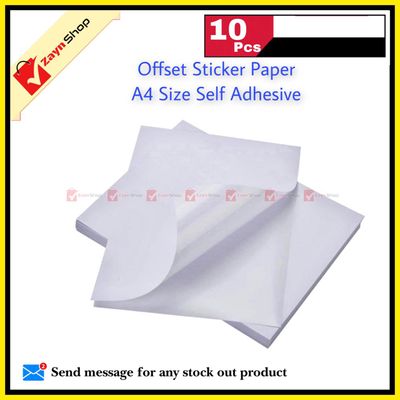 Offset Sticker Paper A4 Size Self Adhesive Label white color 10 pcs_img_3