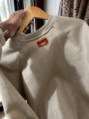 Beige colour oversized sweatshirt- Ragline sleeve_img_4
