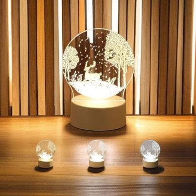 New Cute Snow Deer 3D LED Night Lights Neon Sign Lamp LED Desk Lamp Night Light Table Lamp_img_1