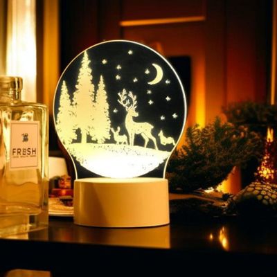 New Cute Snow Deer 3D LED Night Lights Neon Sign Lamp LED Desk Lamp Night Light Table Lamp_img_2