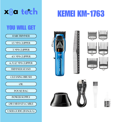 KEMEI KM-1763 high speed Rechargeable Professional  Hair Trimmer For Men_img_1