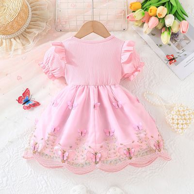 Baby Girl Sweet Pink Butterfly Tulle Princess Dress (6 months to 3 years)_img_1