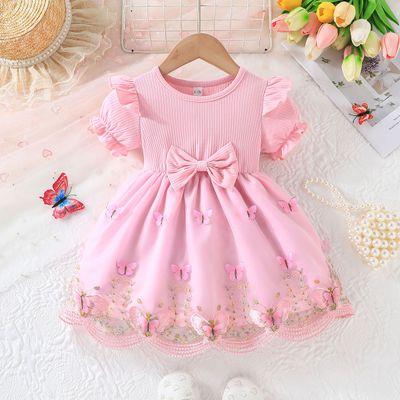 Baby Girl Sweet Pink Butterfly Tulle Princess Dress (6 months to 3 years)_img_0