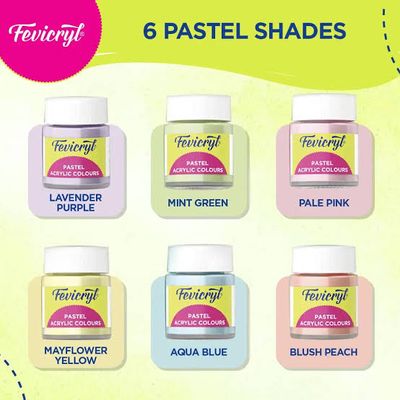 Fevicryl Multi Surface Pastel Acrylic Colours Kit 6 Shades X 15MI_img_1