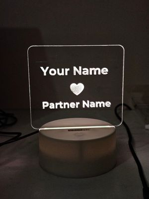 Customizable Love Acrylic Lamp (X Love Y) – Black_img_0