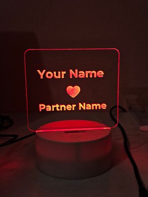 Customizable Love Acrylic Lamp (X Love Y) – Black_img_2