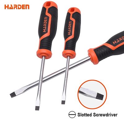 HARDEN Soft Handle Flat Screwdriver (3x75 | 3x100 | 3x150), Slotted Screwdriver; 550241 | 550242 | 550243_img_0
