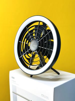 JISULIFE FA17 Rechargeable Fan With LED Ceiling Fan With Long Tripod Stand- Black Color_img_0