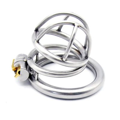 Lockable Stainless Steel Male Chastity Device Belt Cock Cage with 3 Size Penis Ring Bondage Adult Game Sex Toys for Men A231_img_2