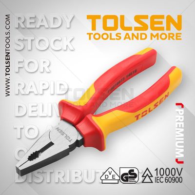 Tolsen VDE 1000V Insulated Combination Pliers 160mm (6") Model: V38116_img_4