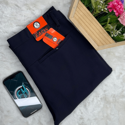Solid Dubai Stig Fabrics Pant For Men's- Navy Blue_img_1