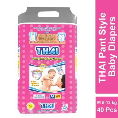 THAI M Size Baby Pant Diaper 40pcs Packet for 5 to 13kg Babies_img_0