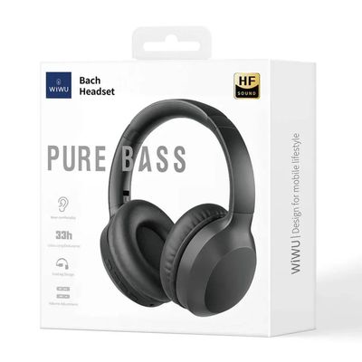 WIWU Wireless Bluetooth Headphone Stereo Bach Headset TD-01 – Black Color_img_0