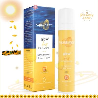 Aqualogica Glow+ Dewy Sunscreen SPF 50 PA++++ | UVA/B & Blue Light Protection for Men & Women | Oily, Dry, Sensitive & Combination Skin | Fragrance-Free | (50g)_img_0