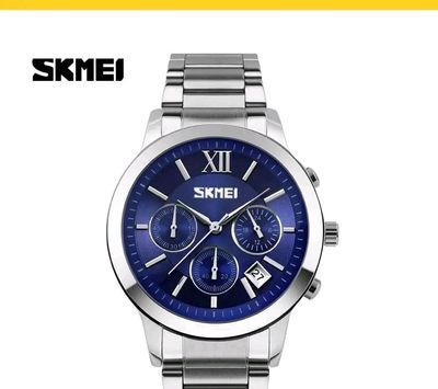 SKMEI 9097 Classic Design Stainless Steel Chronograph Quartz Watch For Men_img_0