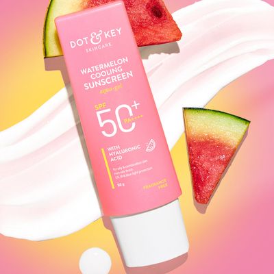 Dot & Key Watermelon Hyaluronic Cooling Sunscreen SPF 50 PA+++| for Oily, Normal & Combination Skin | UV + Blue Light Protection | Lightweight | No White Cast | Boosts Vitamin D Absorption | -(50gm) & -(80gm)_img_1