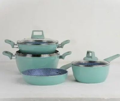 Kiam Die-Casting 7 Set Non-Stick Pan Ceramic Coated-Blue Color ._img_0