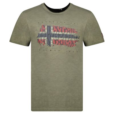 T-Shirt Men Short Sleeve with Olive Flag_img_0