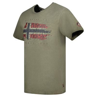 T-Shirt Men Short Sleeve with Olive Flag_img_2