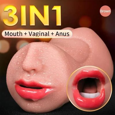 3 in 1 Vagina Sex Toy Men Mastubation Toys for Couples Male Masturbator Man Men's Adult Goods Artificial Vagnas Anal Pussy_img_0