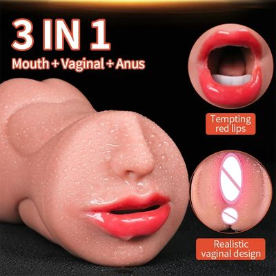 3 in 1 Vagina Sex Toy Men Mastubation Toys for Couples Male Masturbator Man Men's Adult Goods Artificial Vagnas Anal Pussy_img_1